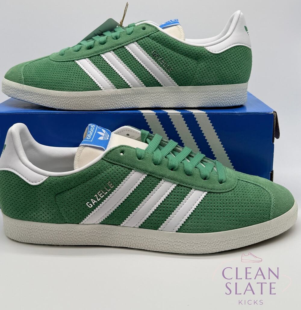 Adidas Gazelle Indoor IG1634 Green/White Men's Size 10 NIB Suede